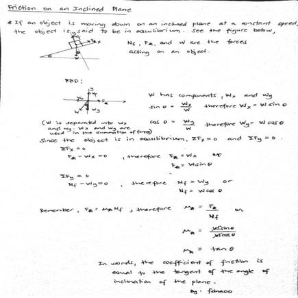 FRICTION ON AN INCLINED PLANE