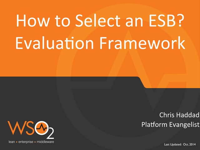 ESB Evaluation Framework 