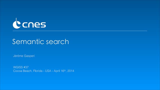 Semantic search for Earth Observation products