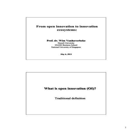 2014.05.08 MC1 From Open Innovation to Innovation Ecosystems