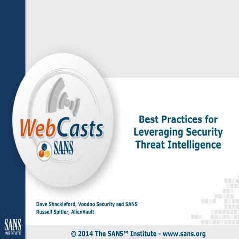 Best Practices for Leveraging Security Threat Intelligence