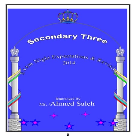 مراجعة ليلة الامتحان للصف الثالث الثانوى 2014