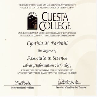 Associate in Science in Library and...