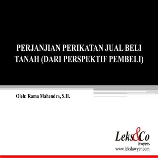 Perjanjian Pengikatan Jual Beli Tanah