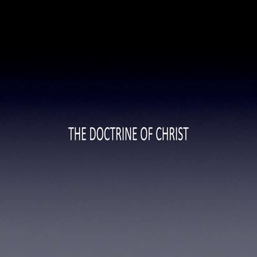 The Doctrine of Christ