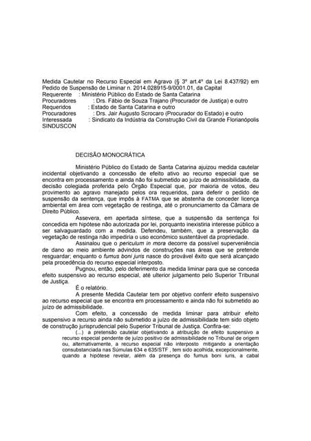 Licenças para área de restinga