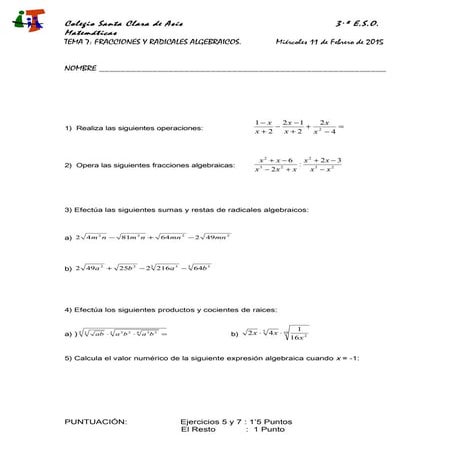2014 2015. 3º eso  tema7 c