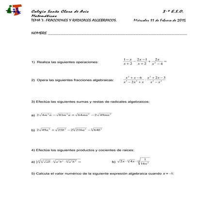 2014 2015. 3º eso  tema7 c