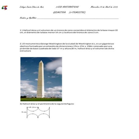 2014 2015. geometría 3ºeso  a 