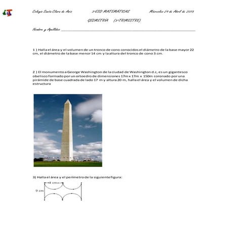 2014 2015. geometría 3ºeso b 