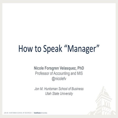How to Speak "Manager"
