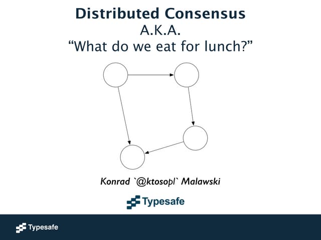 Distributed Consensus A.K.A. "What do we eat for lunch?"