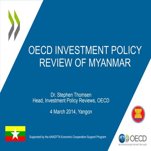 Key findings - Stephen Thomsen - Launch of the OECD Investment Policy Review ...