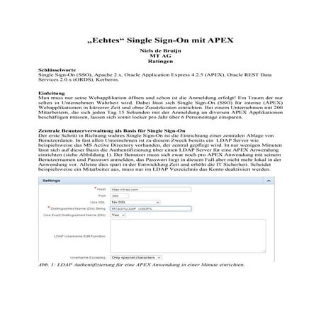 Echtes Single Sign-On mit APEX realisieren