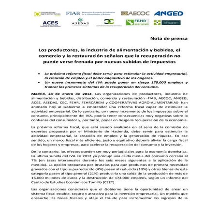 Los productores, la industria de alimentación y bebidas, el comercio y la res...