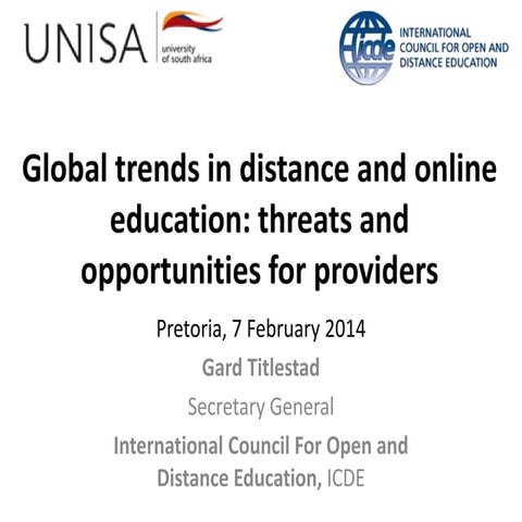 Global trends in online education. Threats and Opportunities. 
