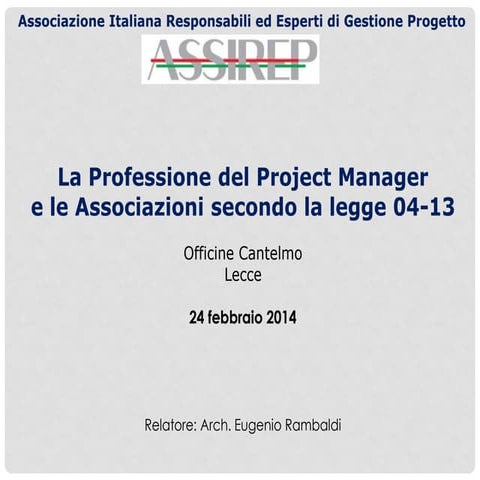 Presentazione ASSIREP - lecce_20140224