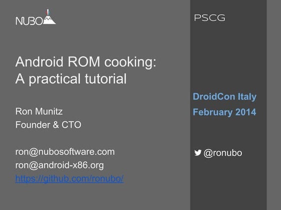 Android ROM cooking: A practical Tutorial (DroidCon Torino 2014)