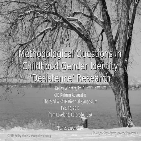 Methodological Questions in Childhood Gender Identity ‘Desistence’ Research