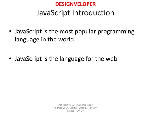 JavaScript Introduction