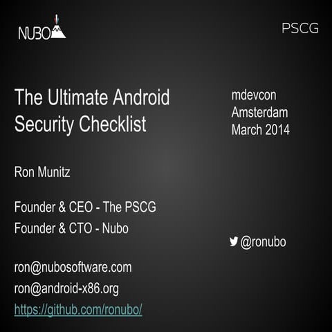 The Ultimate Android Security Checklist (Mdevcon 2014)