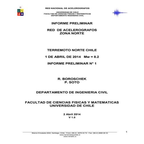 Reporte completo del sismo 01/04/2014 Iquique Chile