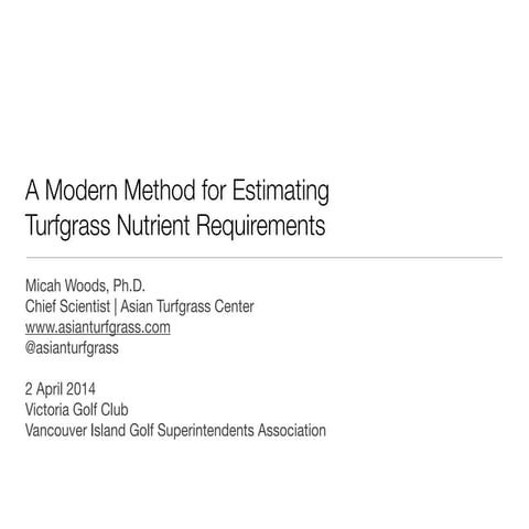 A Modern Method for Estimating Turfgrass Nutrient Requirements | PDF ... - Basic Building Blocks Of Grass Nutrition
