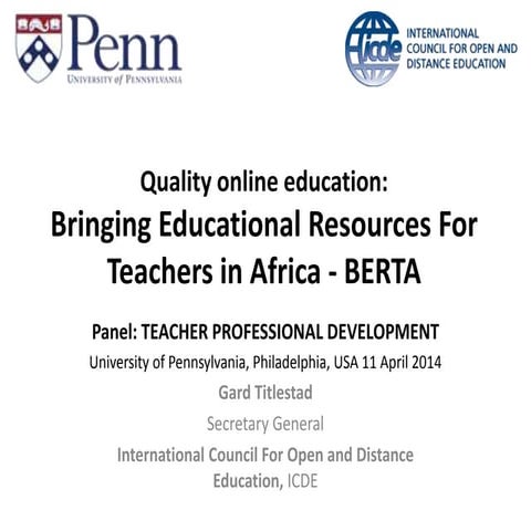 Bringing Educational Resources For Teachers in Africa - BERTA
