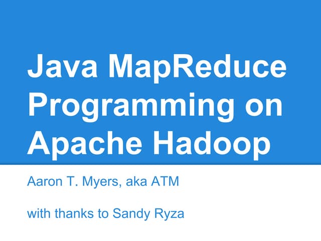 Hadoop - Introduction to map reduce programming - Reunião 12/04/2014