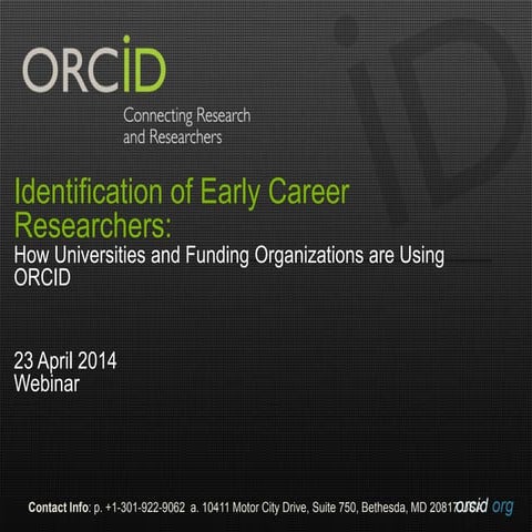 Brief overview of ORCID