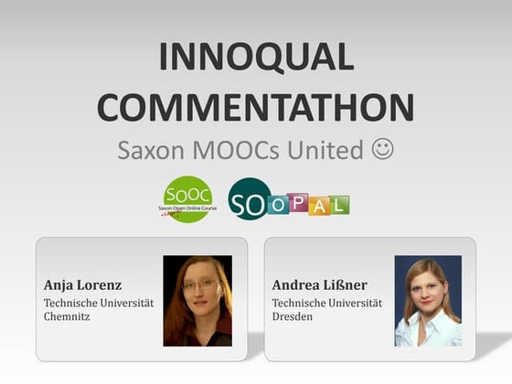 INNOQUAL Commentathon mit Saxon MOOCs United