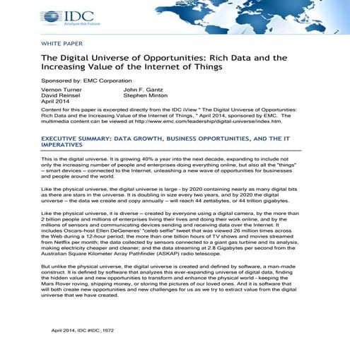 201404 White Paper Digital Universe 2014