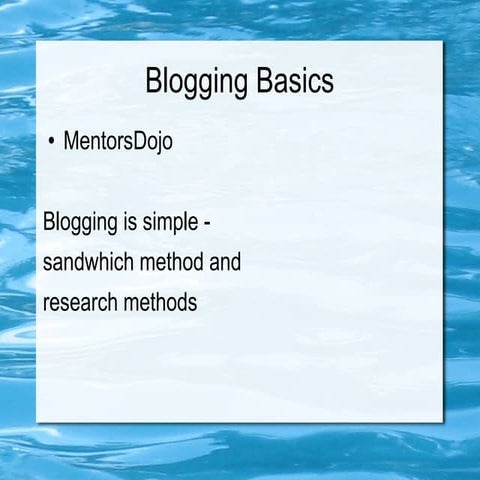 Blogging Basics