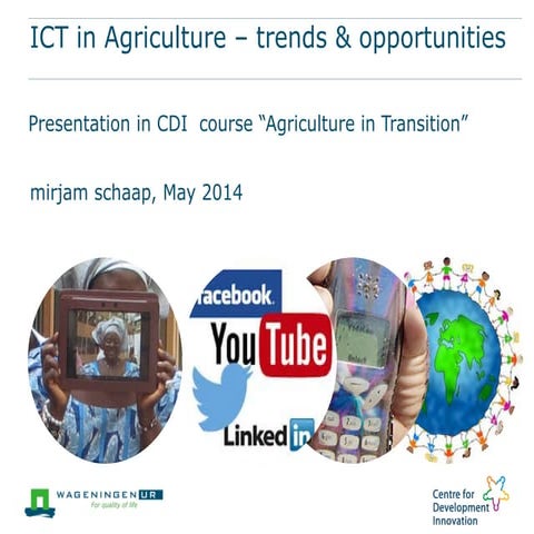 ICT in Agriculture – trends & opportunities