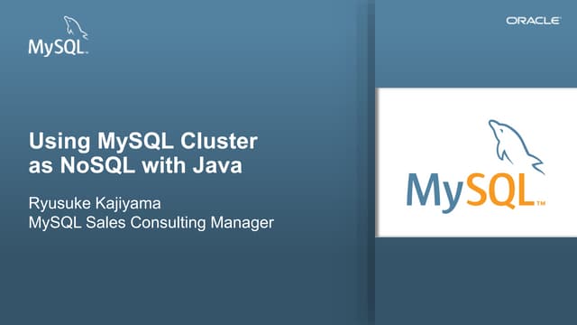 20140518 JJUG MySQL Clsuter as NoSQL