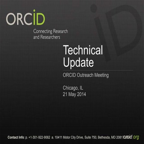 ORCID Technical Update May 2014
