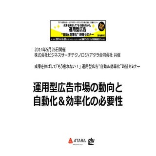 運用型広告市場の動向と自動化＆効率化の必要性