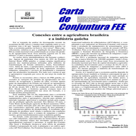 carta de conjuntura fee ano 23 n.6. jun.-2014
