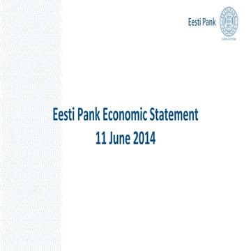 Eesti Pank Economic Statement 11 June 2014
