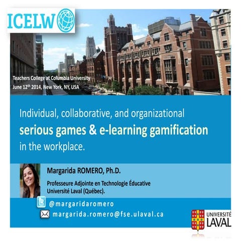 Individual, Collaborative, and Organizational Serious Games and e-learning Ga...