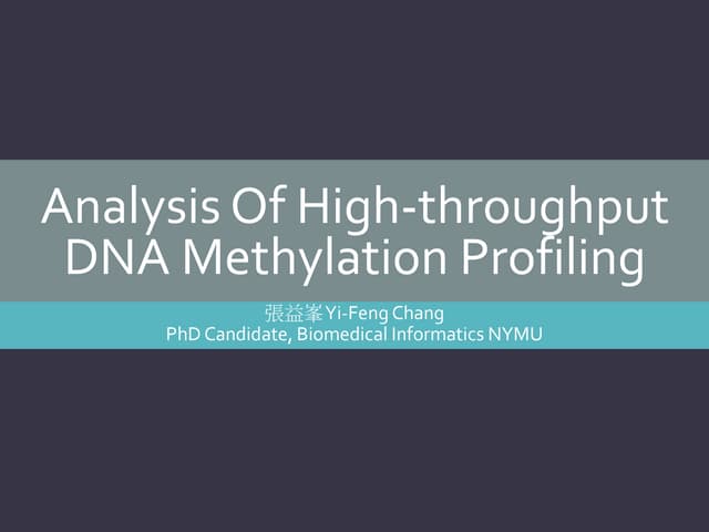 20140613 Analysis of High Throughput DNA Methylation Profiling