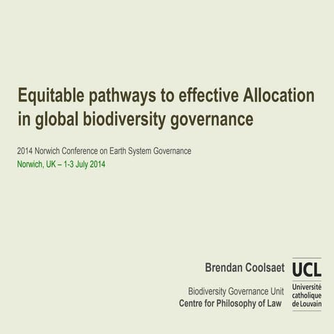 Equitable pathways to effective Allocation in global biodiversity governance