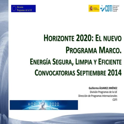 20140703_Infoday regional H2020_Energía_Guillermo Álvarez