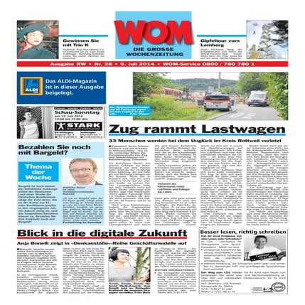 Vorberichterstattung im Rahmen der "Denkanstöße" in Rottweil, WOM