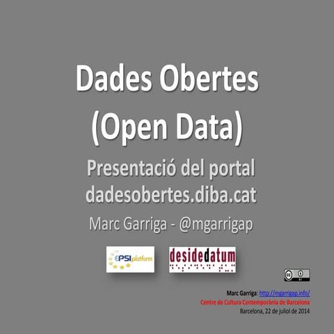 Presentació del Nou Portal de Dades Obertes de la Diputació de Barcelona