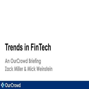 Investing in fintech: Trends in financial technology for investors and entrep...