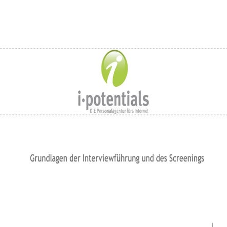 Grundlagen der Interviewführung und des Screenings