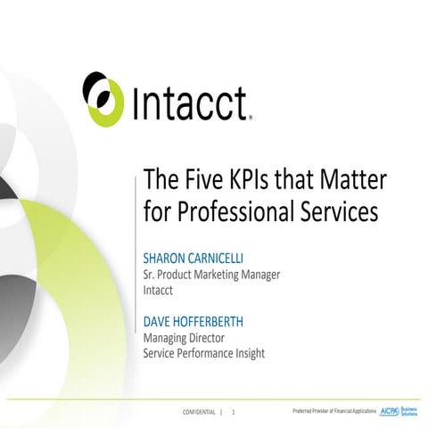 The Five Most Important KPIs for Services Companies
