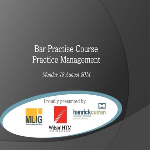 Bar Practise Course Practice Management 