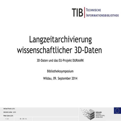 DURAARK at Bibliotheksymposium Wildau